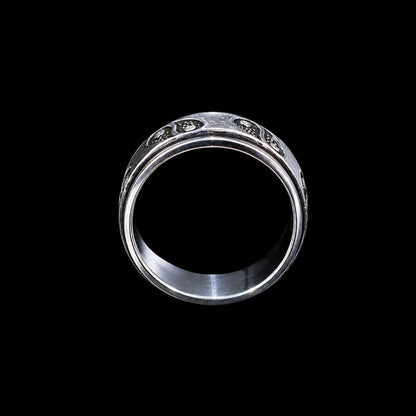 Silver Band with Paisley Design
