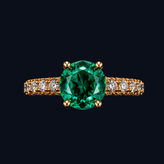 Rose Gold Green CZ Knot Ring