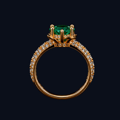 Rose Gold Green CZ Knot Ring