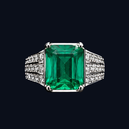 Emerald Cut Ring with CZ Stones