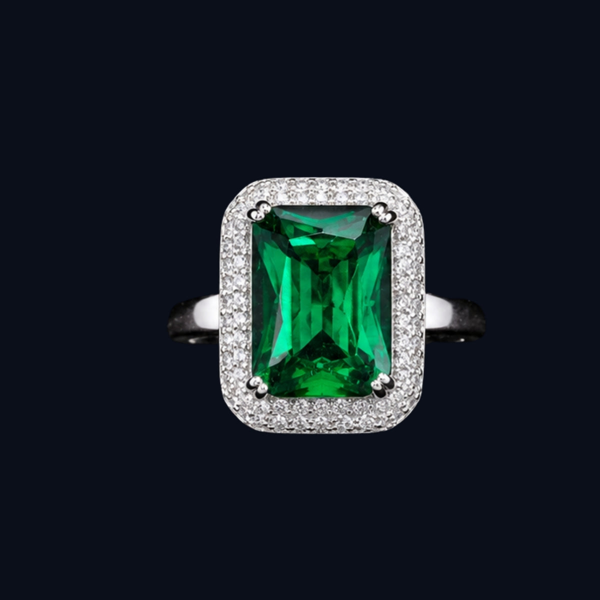 Emerald Green CZ Ring