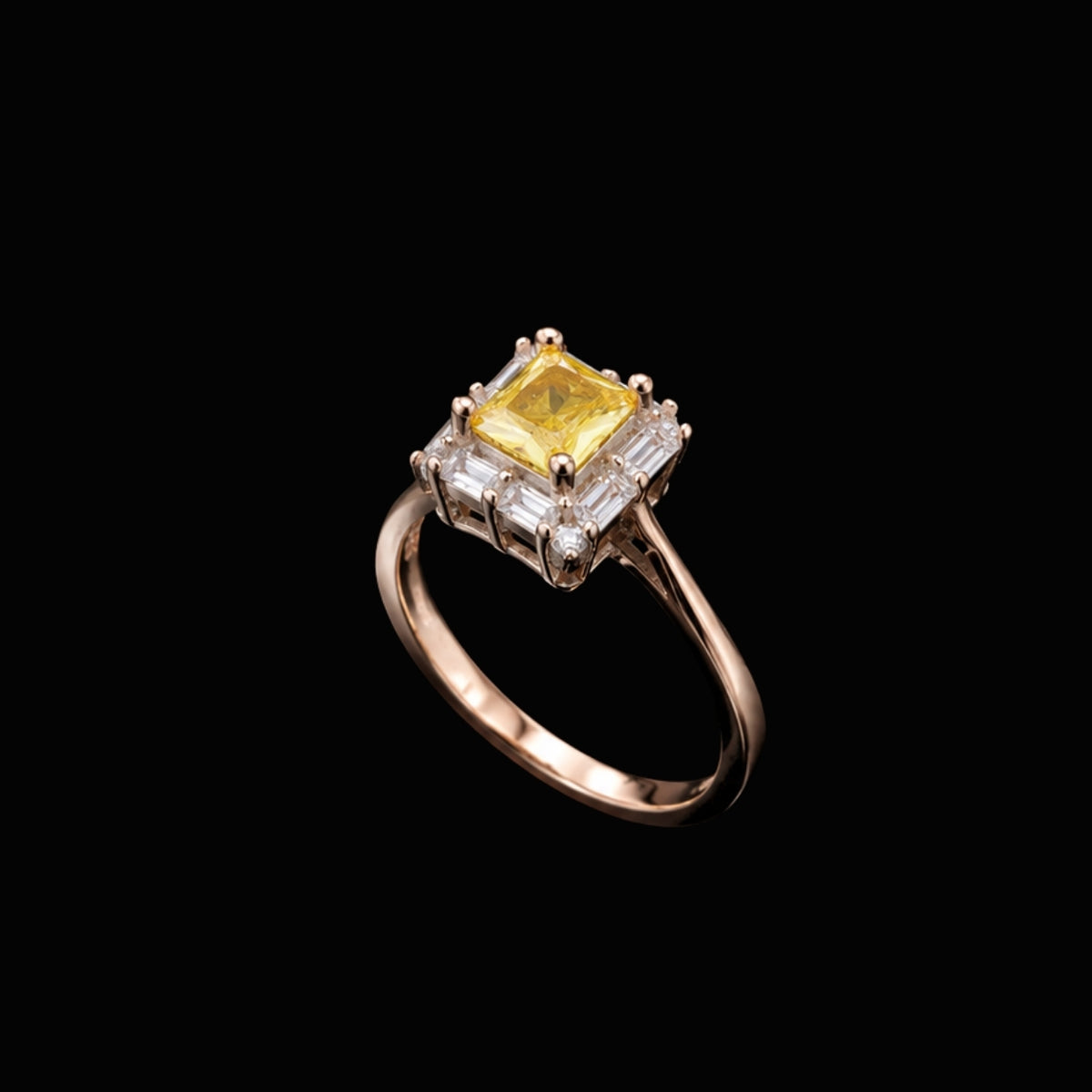 Yellow CZ Stone Ring
