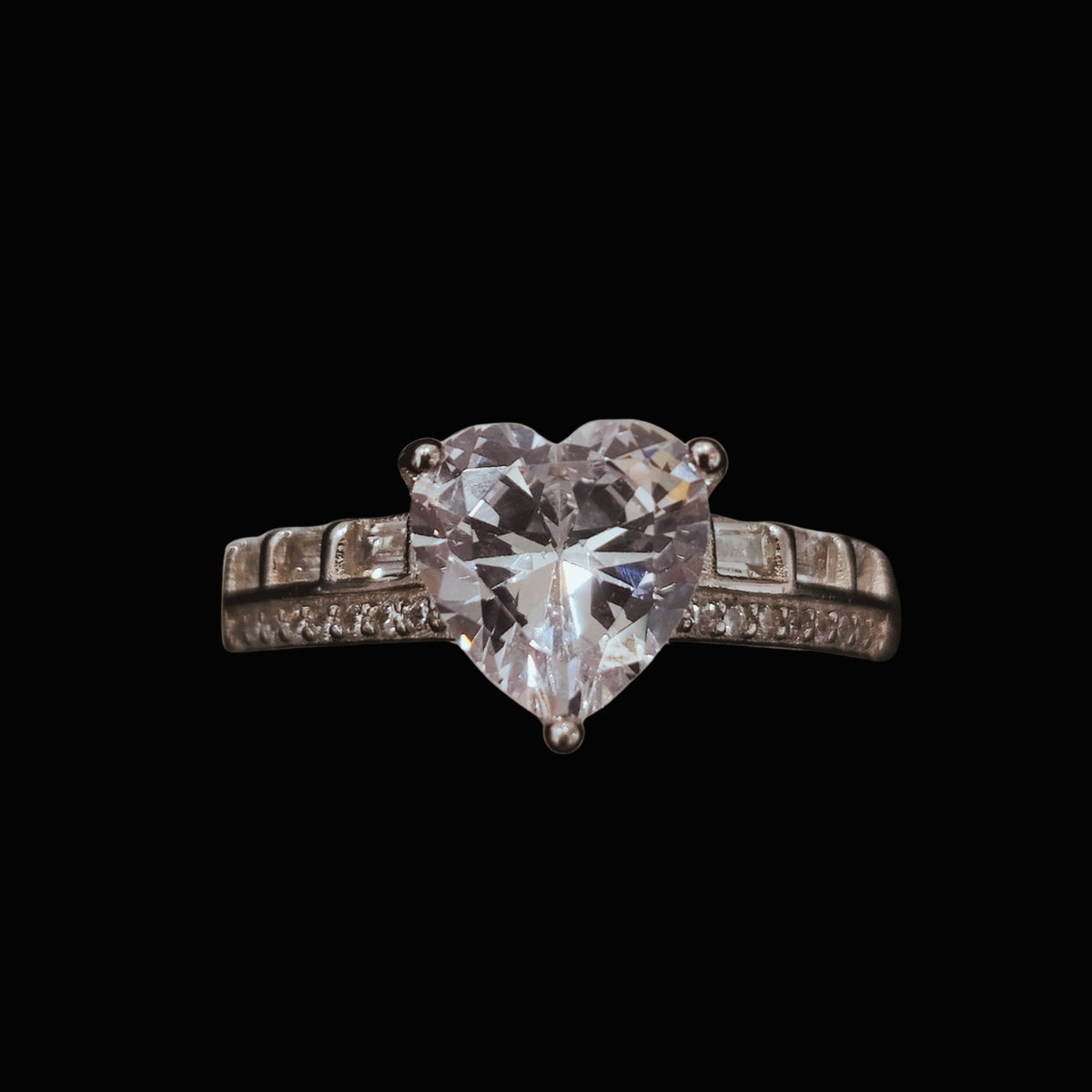 Heart-Shaped CZ Ring