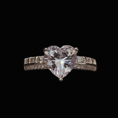 Heart-Shaped CZ Ring