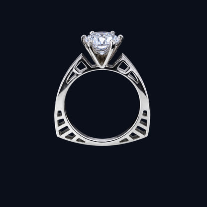 Silver Architect CZ Solitaire Ring