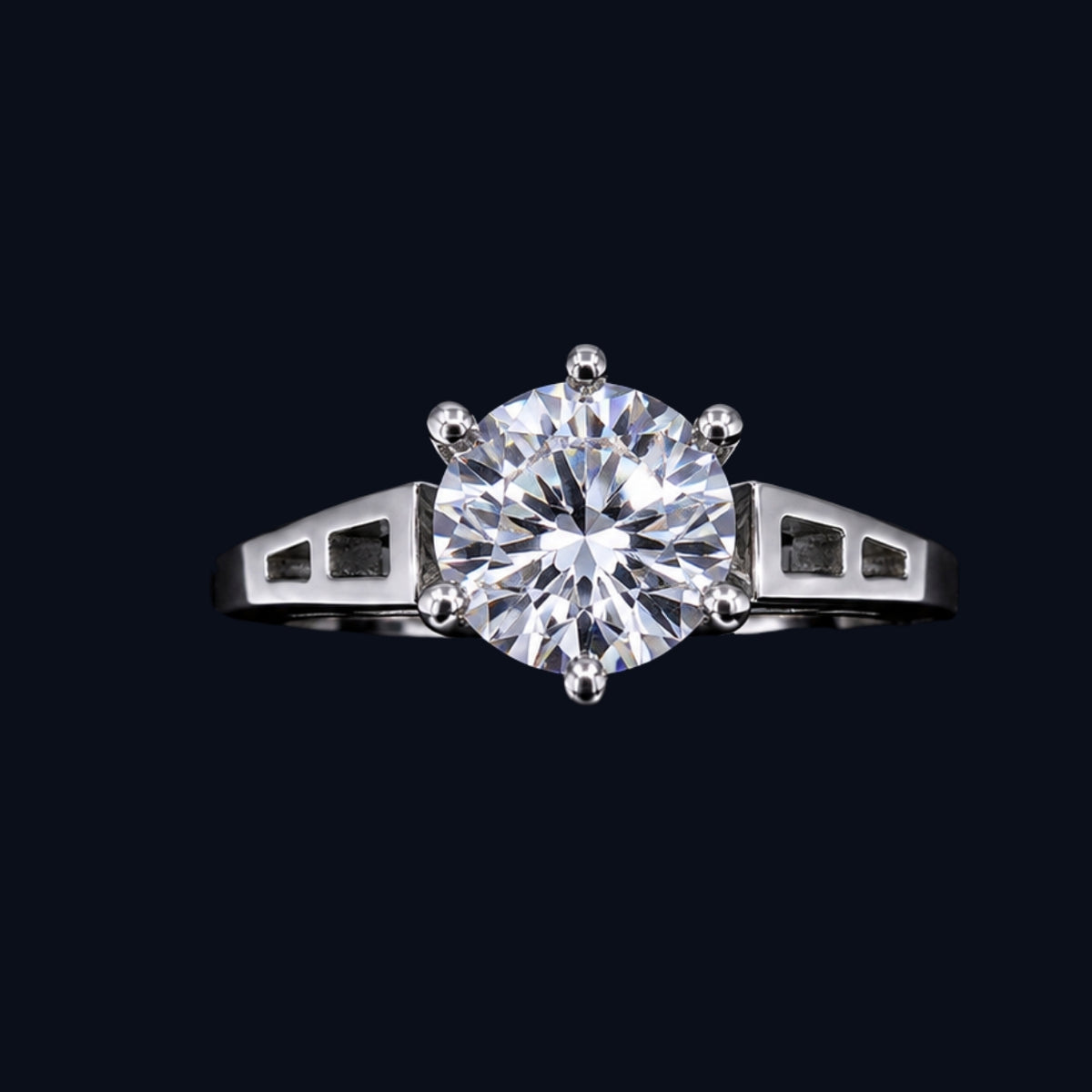 Silver Architect CZ Solitaire Ring