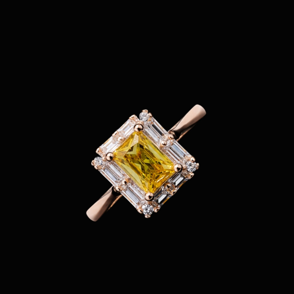 Yellow CZ Stone Ring