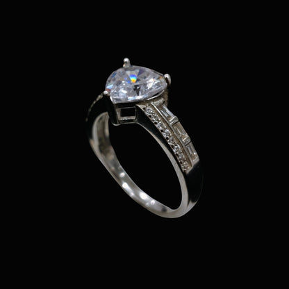 Heart-Shaped CZ Ring