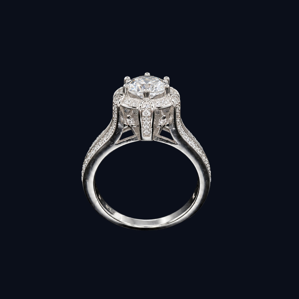 Elegant Silver CZ Ring
