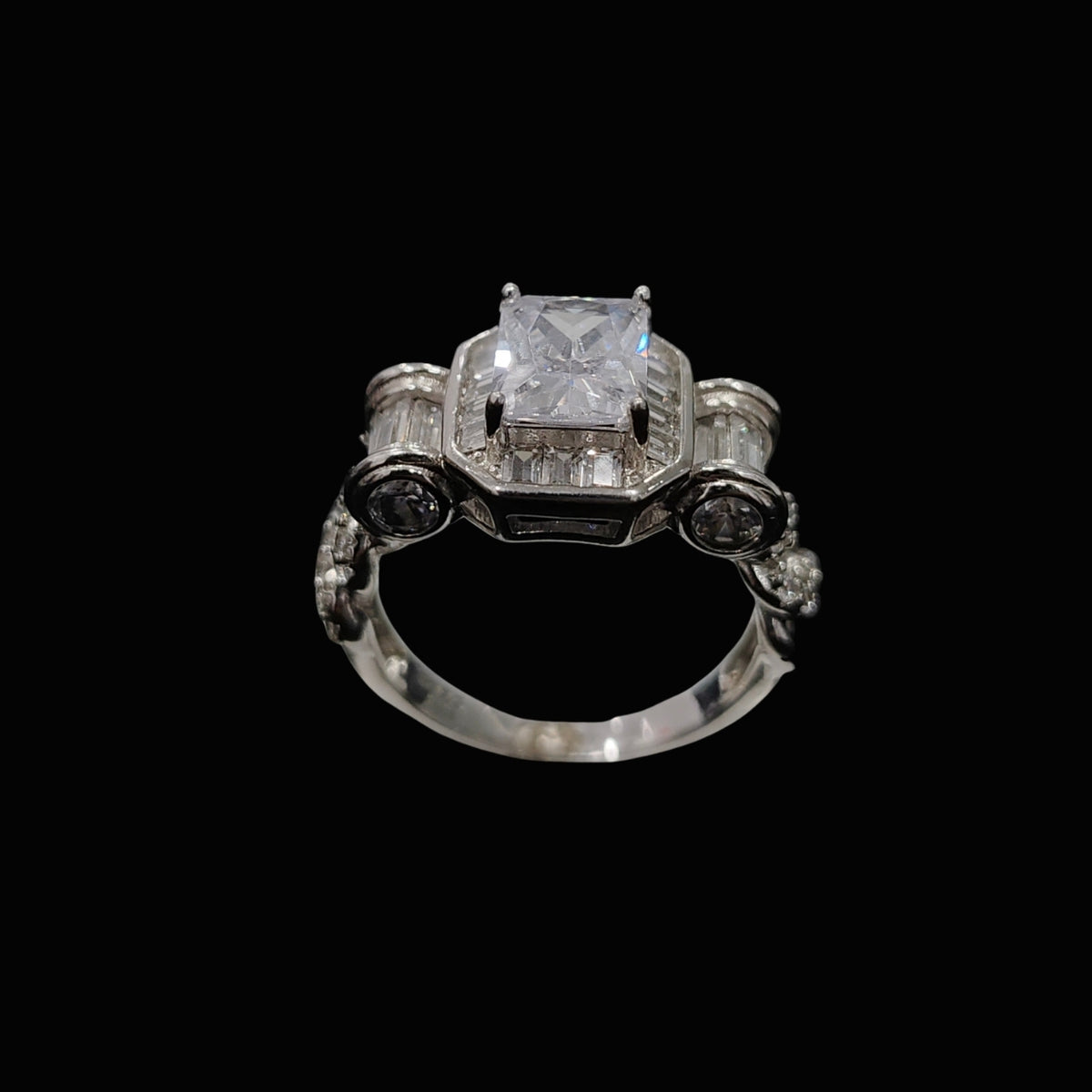Elegant Silver Ring with CZ Stones