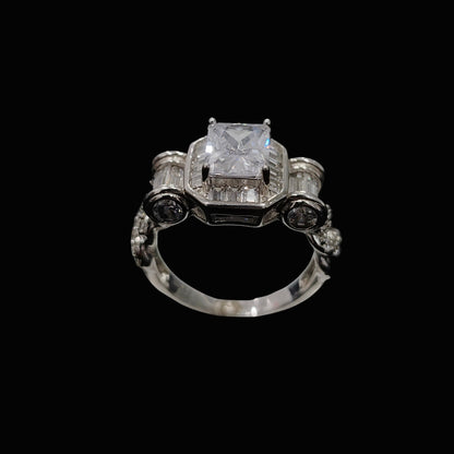Elegant Silver Ring with CZ Stones