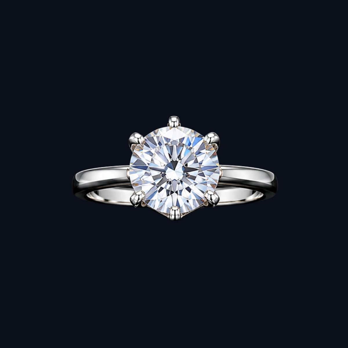 Silver Classic CZ Solitaire Ring