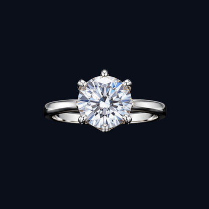 Silver Classic CZ Solitaire Ring
