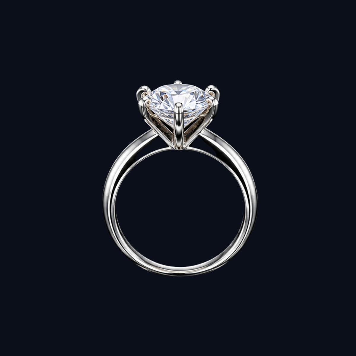 Silver Classic CZ Solitaire Ring