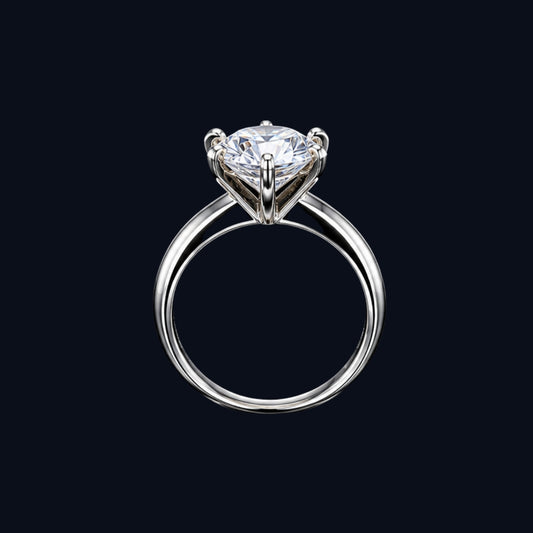Silver Classic CZ Solitaire Ring