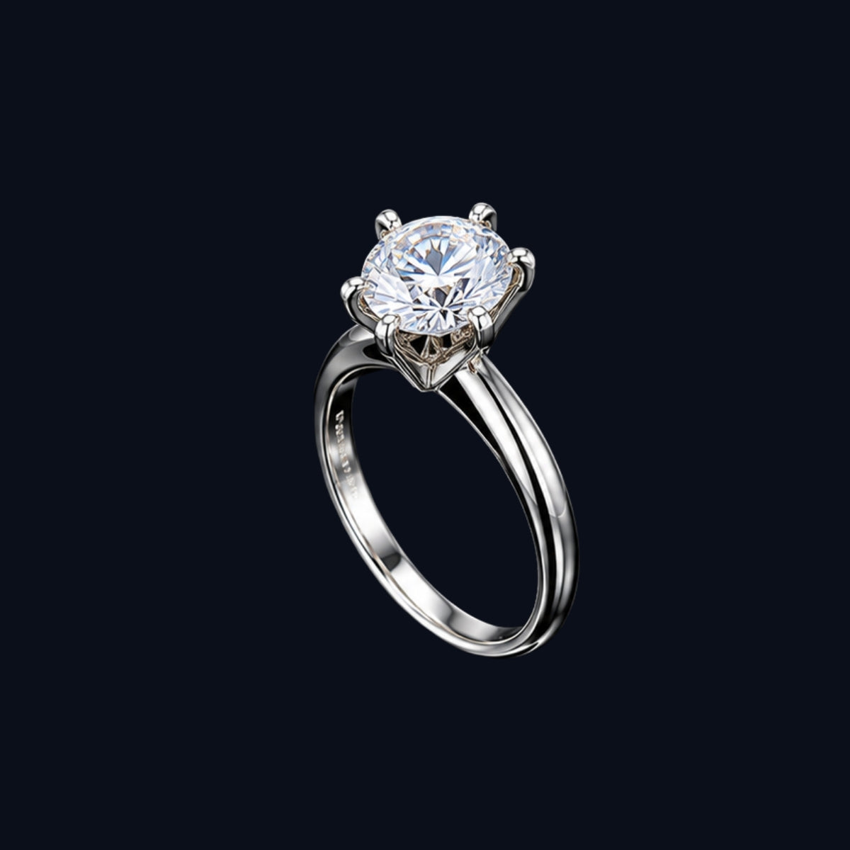 Silver Classic CZ Solitaire Ring