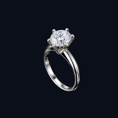 Silver Classic CZ Solitaire Ring
