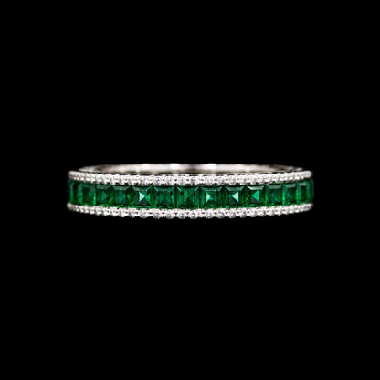 Green and White CZ Ring