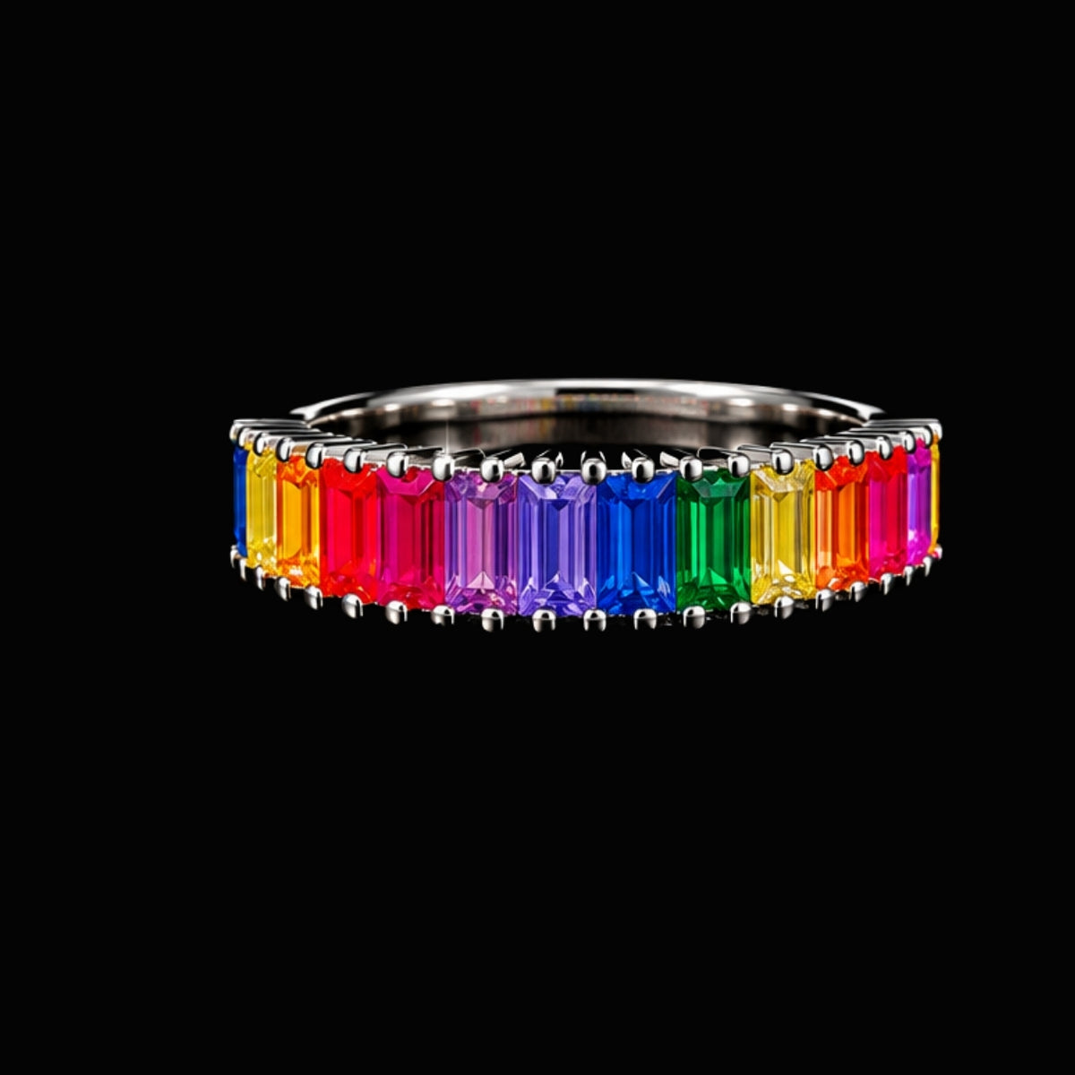 Rainbow CZ Ring