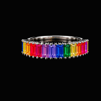 Rainbow CZ Ring