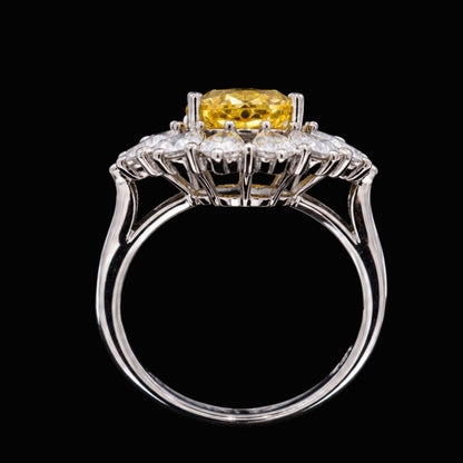 Yellow Oval CZ Ring