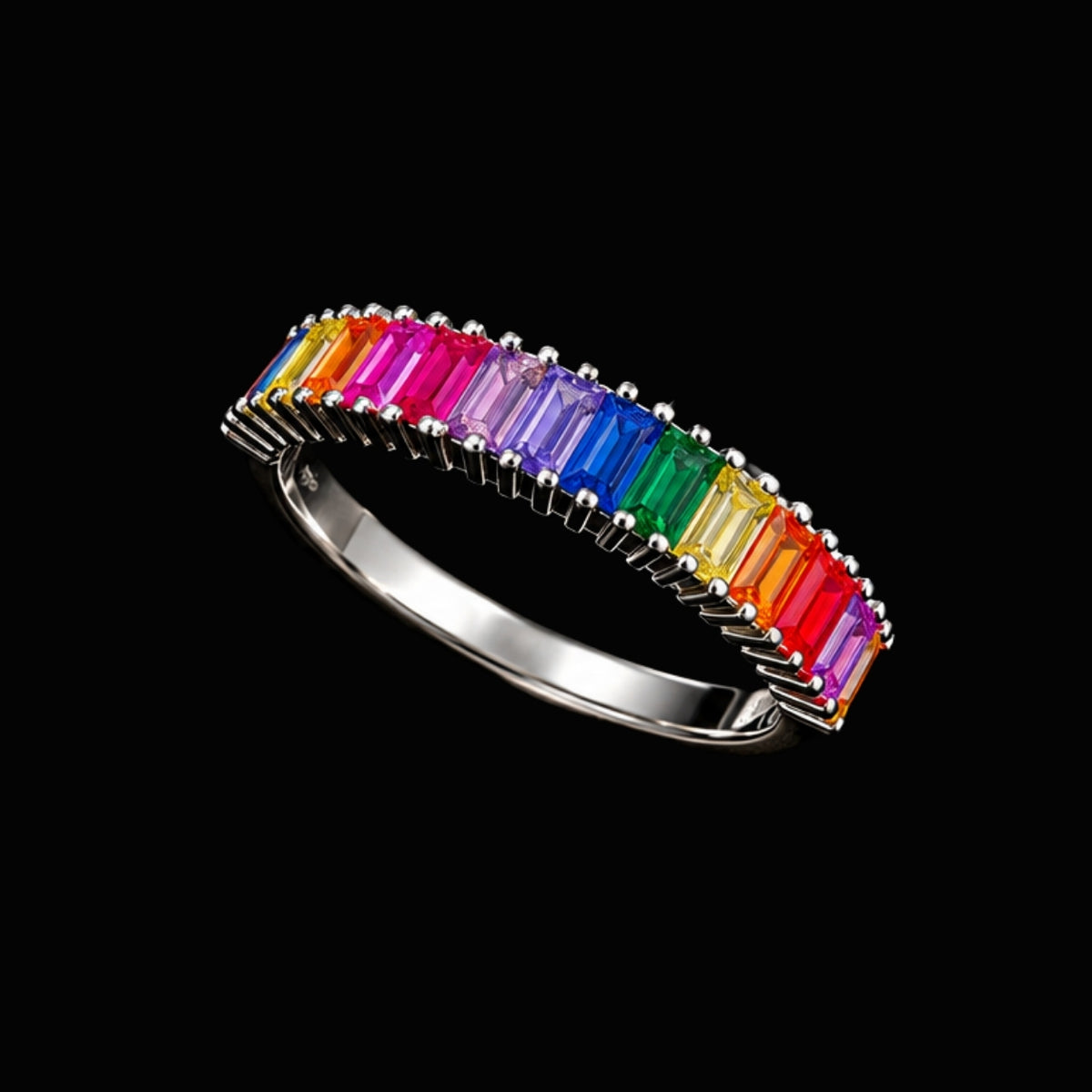 Rainbow CZ Ring