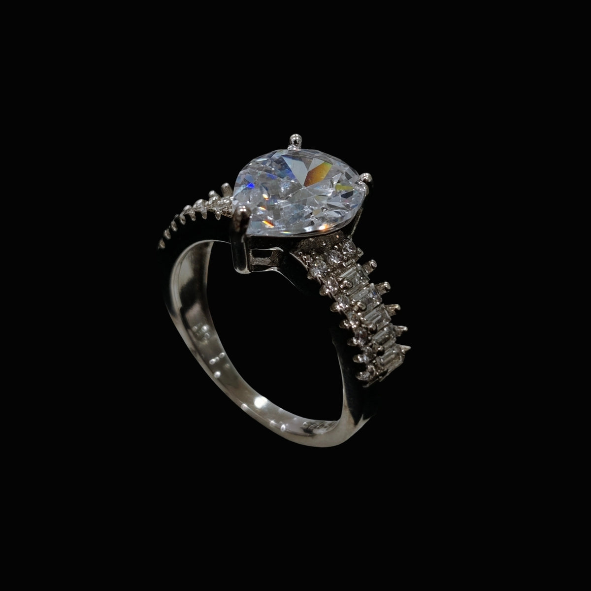Heart-Shaped CZ Ring