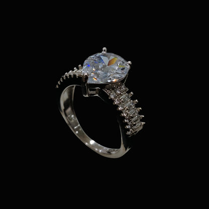 Heart-Shaped CZ Ring