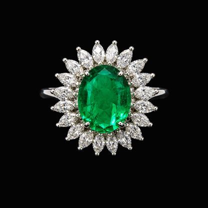 Emerald and CZ Ring