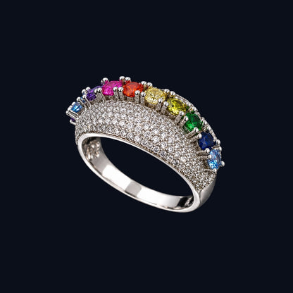 Rainbow CZ Ring