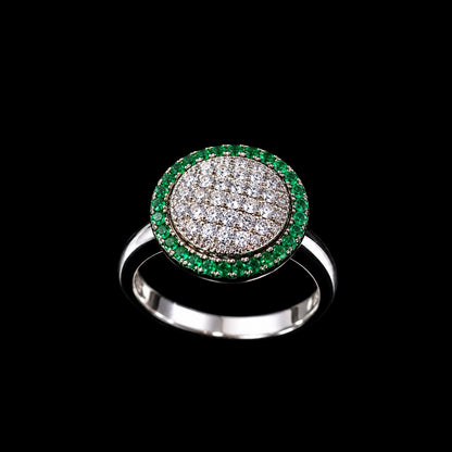 Oval CZ and Enamel Ring
