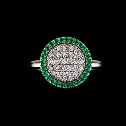 Oval CZ and Enamel Ring