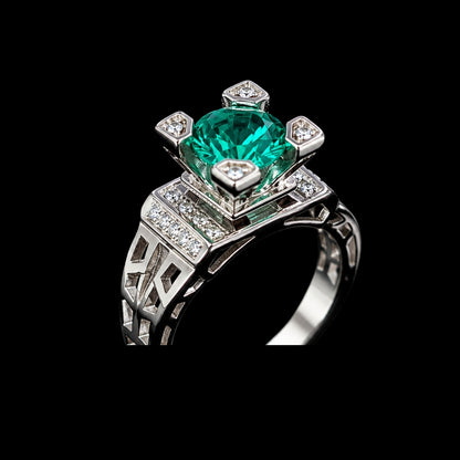 Emerald Green CZ Ring