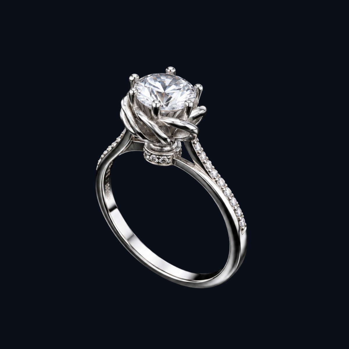 Elegant Silver CZ Ring