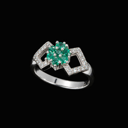 Emerald and CZ Ring