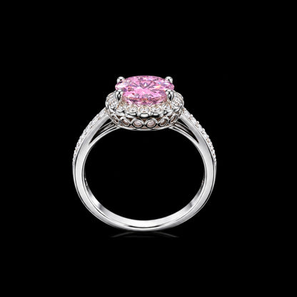 Pink CZ Halo Ring
