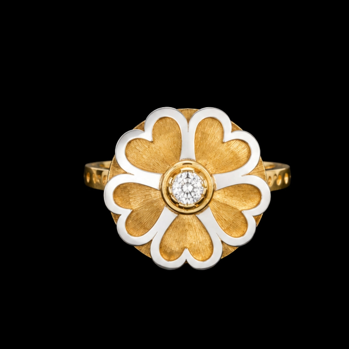 Gold and Silver Flower Ring
