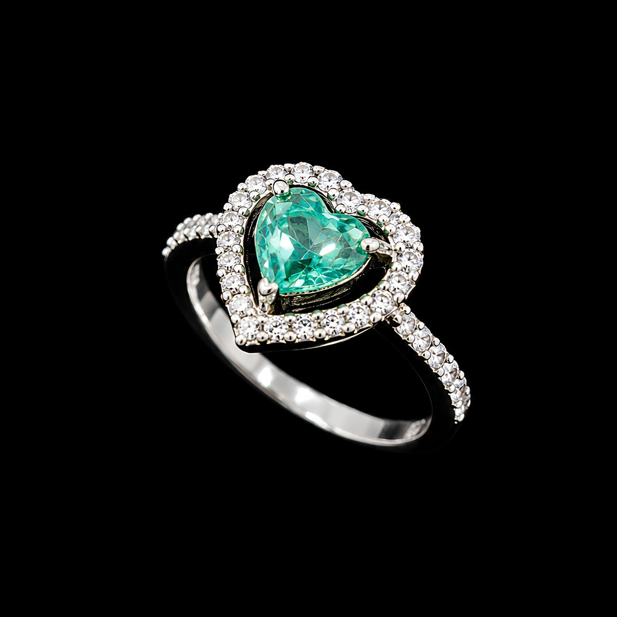 Heart-Shaped CZ Ring