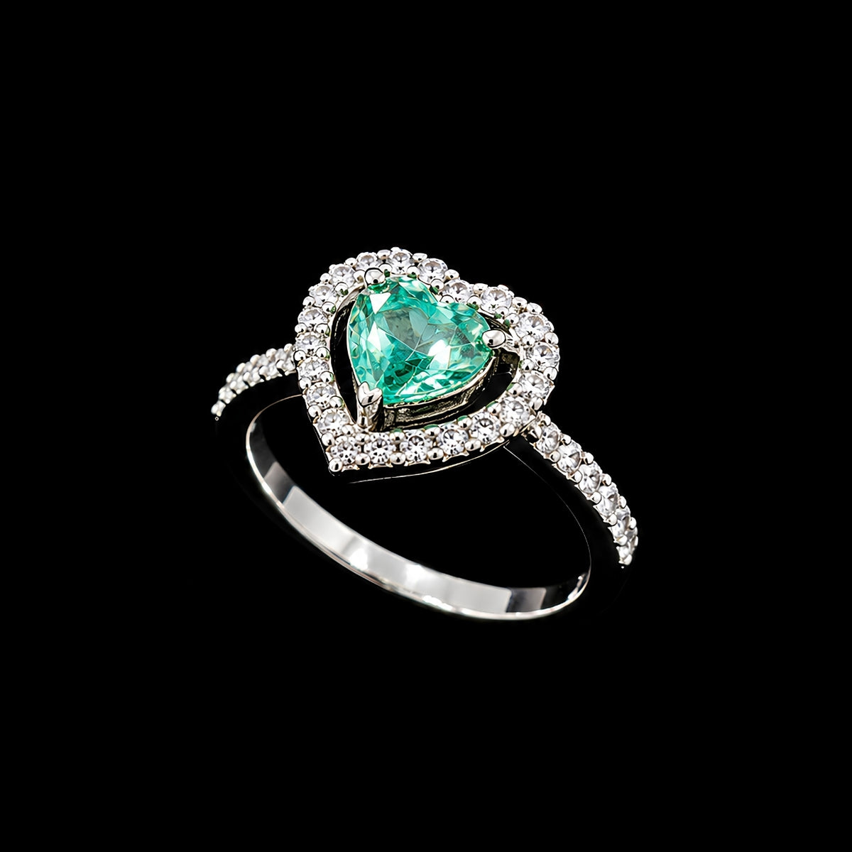 Heart-Shaped CZ Ring
