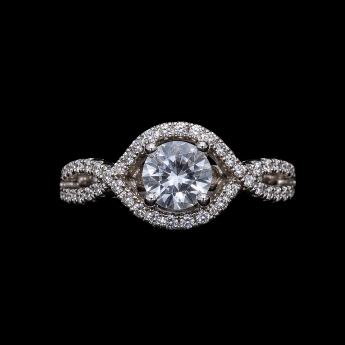 CZ Stone Ring with Enamel Work