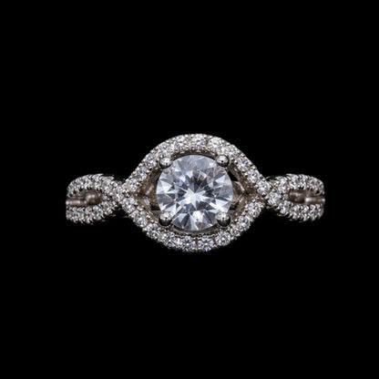 CZ Stone Ring with Enamel Work