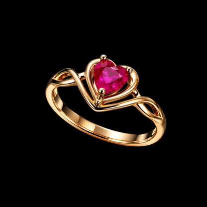 Heart-Shaped Ruby Ring