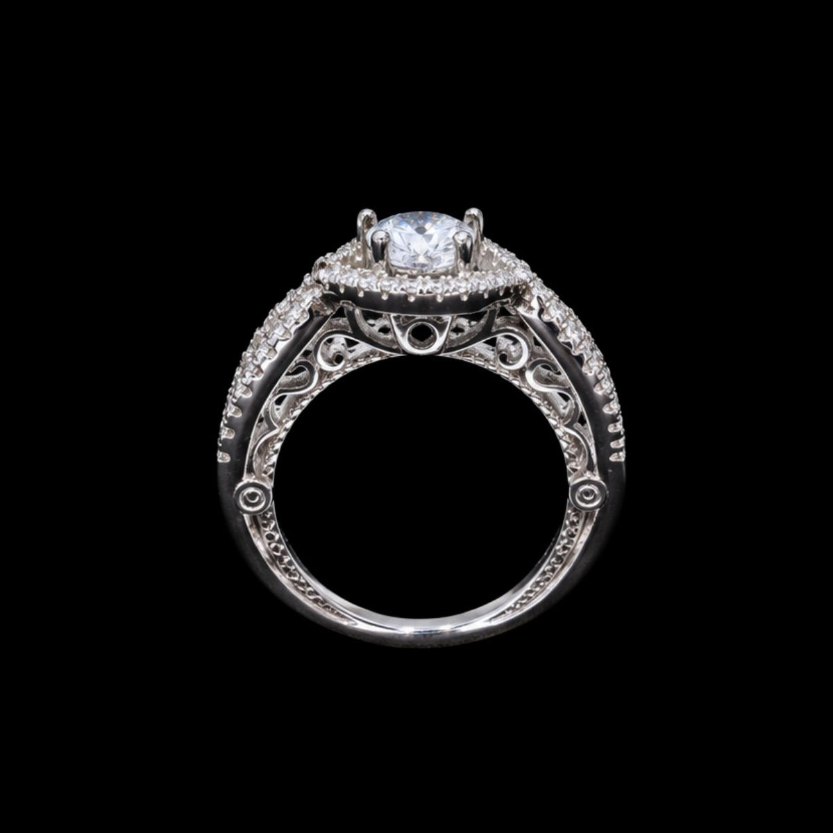 CZ Stone Ring with Enamel Work