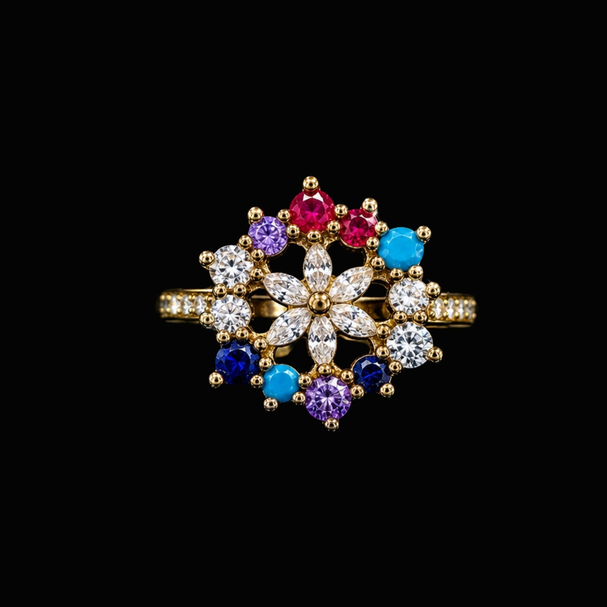 Gold CZ Stone Ring