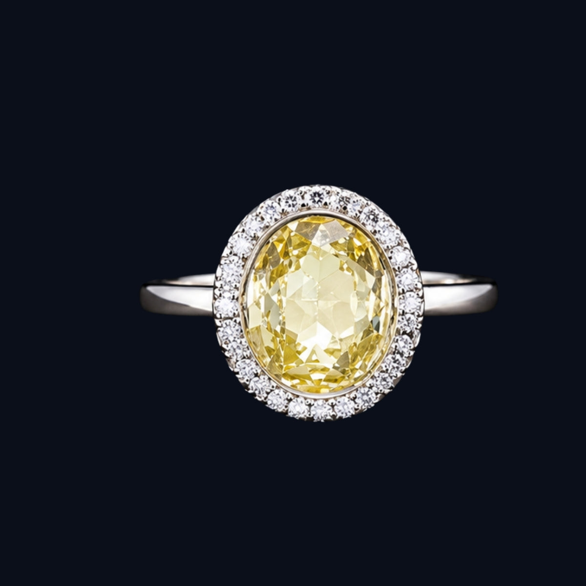 Yellow CZ Halo Ring
