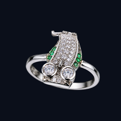 Silver Double CZ Stone Ring