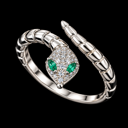 Snake Ring with CZ Stones