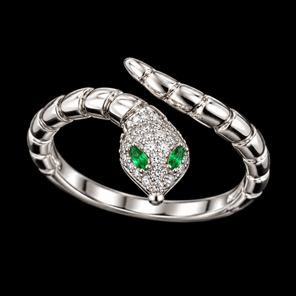 Snake Ring with CZ Stones
