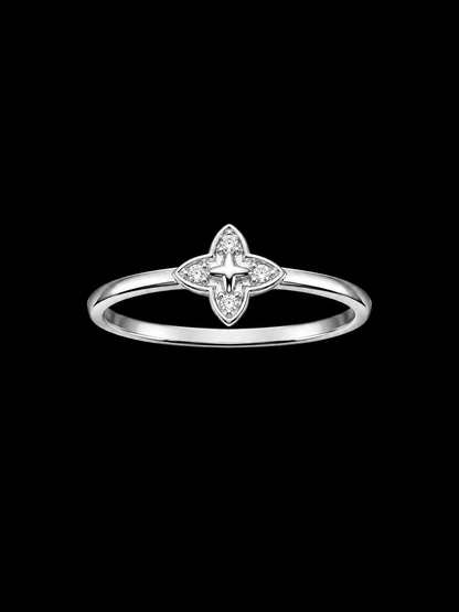 Silver CZ Star Ring