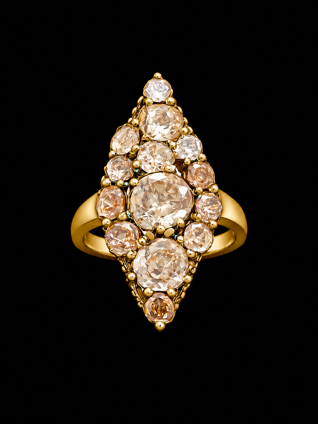 Gold-Tone Ring with CZ Stones